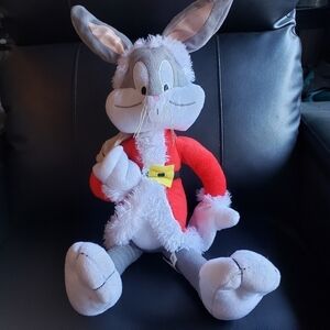 Warner Bros Looney Tunes Bugs Bunny Santa Claus Plush Stuffed Animal Christmas